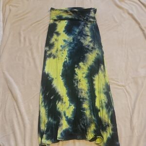 White Birch Black and Yellow Tie-Dye Maxi Skirt